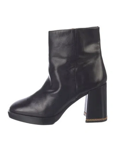 Pre-owned Tory Burch Leather Boots In Blue