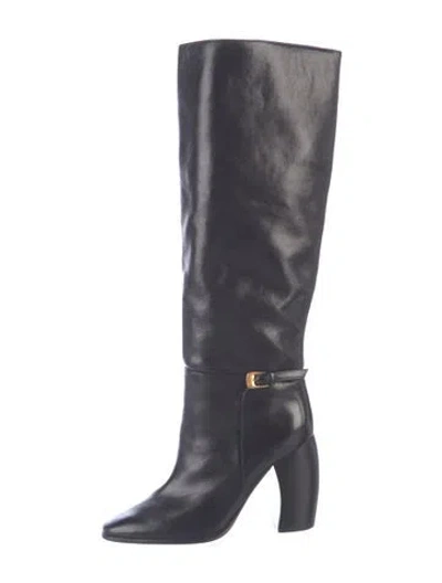 Pre-owned Tory Burch Leather Boots In Blue