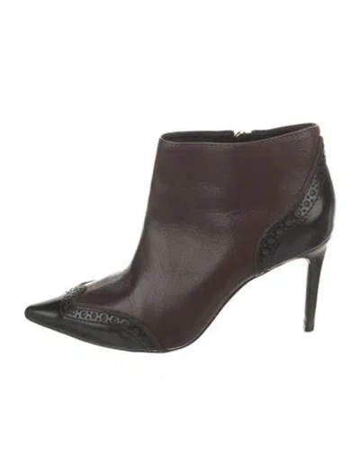 Pre-owned Tory Burch Leather Boots In Brown