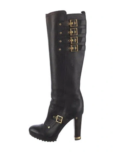 Pre-owned Tory Burch Leather Boots In Brown