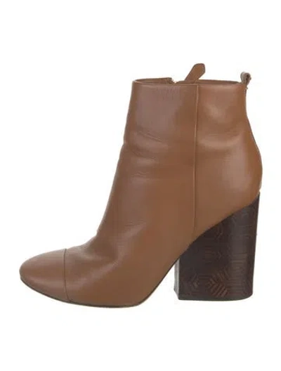 Pre-owned Tory Burch Leather Boots In Brown