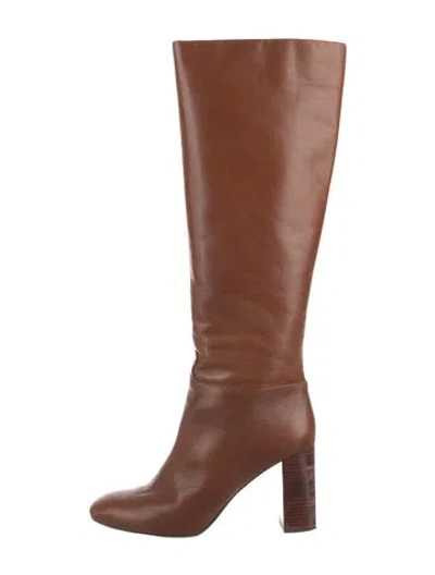 Pre-owned Tory Burch Leather Boots In Brown