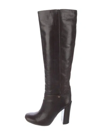 Pre-owned Tory Burch Leather Boots In Brown