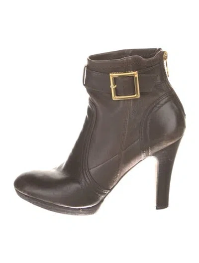 Pre-owned Tory Burch Leather Boots In Brown
