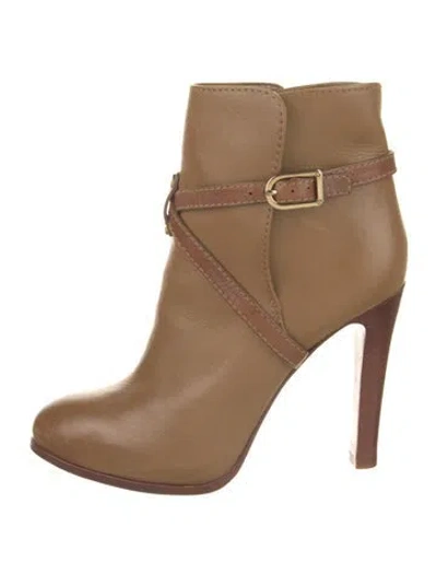 Pre-owned Tory Burch Leather Boots In Brown