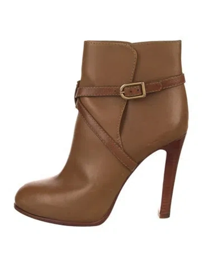Pre-owned Tory Burch Leather Boots In Brown