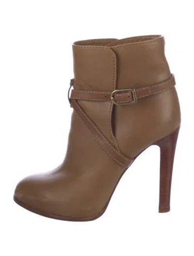 Pre-owned Tory Burch Leather Boots In Brown