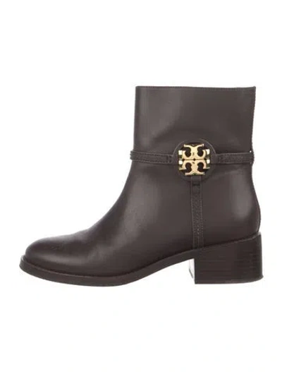 Pre-owned Tory Burch Leather Boots In Brown
