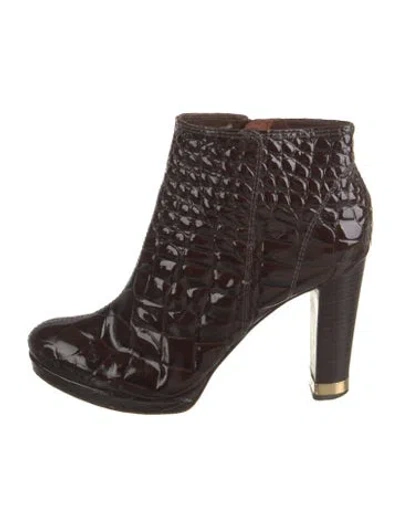Pre-owned Tory Burch Leather Boots In Brown