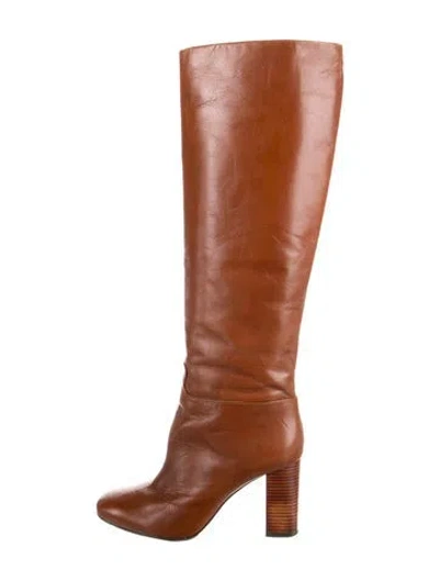 Pre-owned Tory Burch Leather Boots In Brown