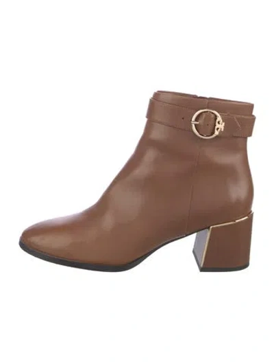 Pre-owned Tory Burch Leather Boots In Brown