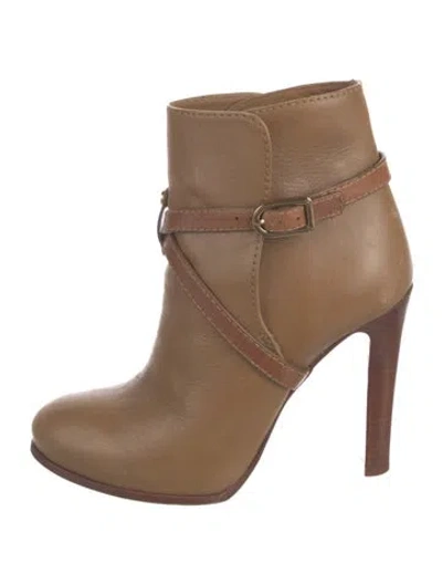 Pre-owned Tory Burch Leather Boots In Brown