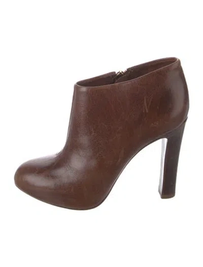 Pre-owned Tory Burch Leather Boots In Brown