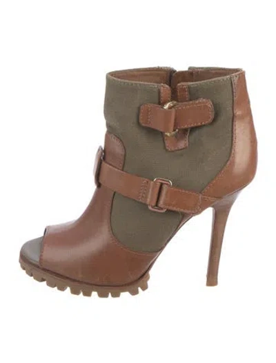 Pre-owned Tory Burch Leather Boots In Brown