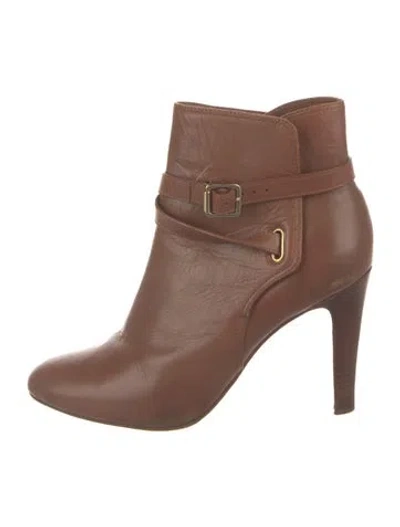 Pre-owned Tory Burch Leather Boots In Brown