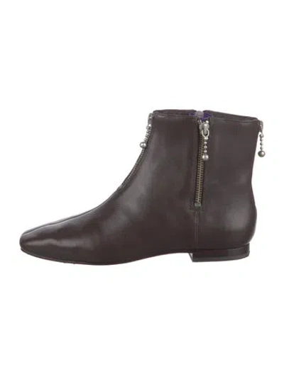 Pre-owned Tory Burch Leather Boots In Brown