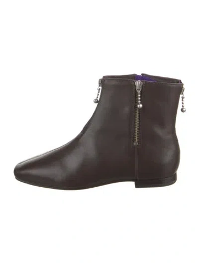 Pre-owned Tory Burch Leather Boots In Brown