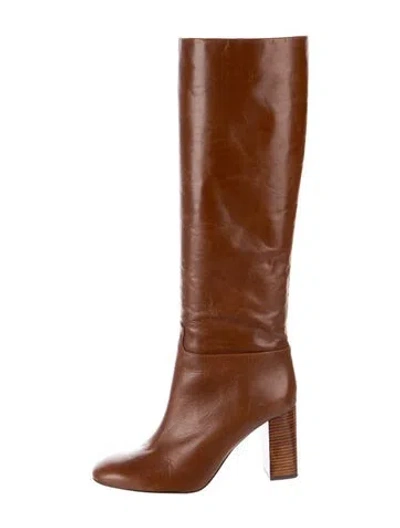 Pre-owned Tory Burch Leather Boots In Brown