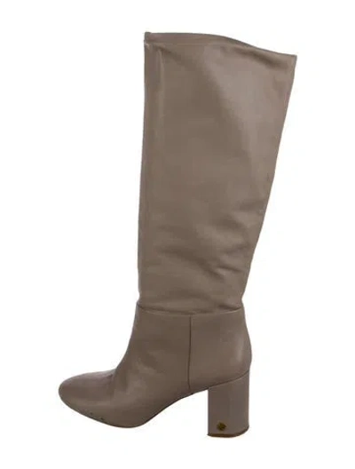 Pre-owned Tory Burch Leather Boots In Gray