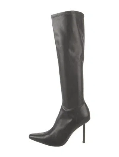 Pre-owned Tory Burch Leather Boots In Gray
