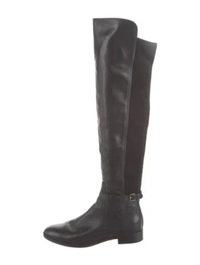 Pre-owned Tory Burch Leather Boots In Gray