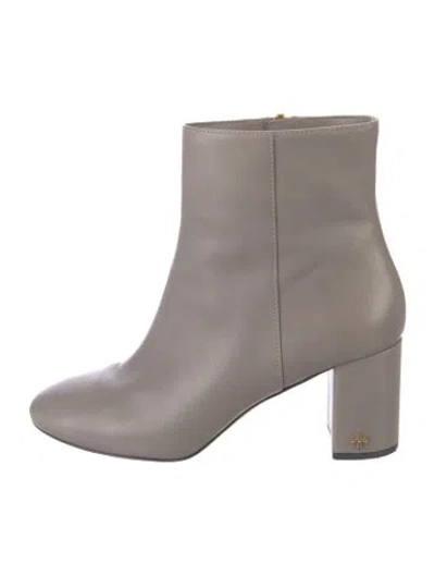 Pre-owned Tory Burch Leather Boots In Gray