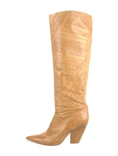 Pre-owned Tory Burch Leather Boots In Neutral