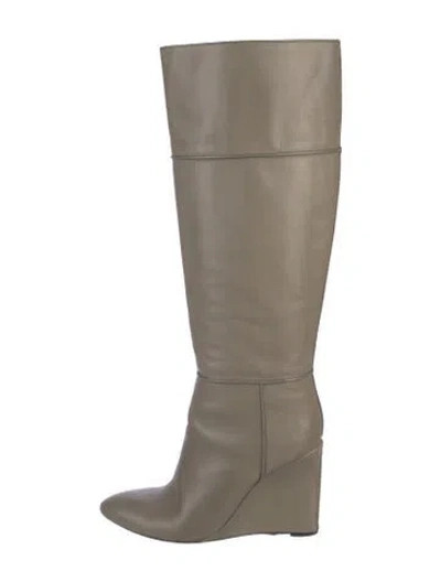 Pre-owned Tory Burch Leather Boots In Neutral