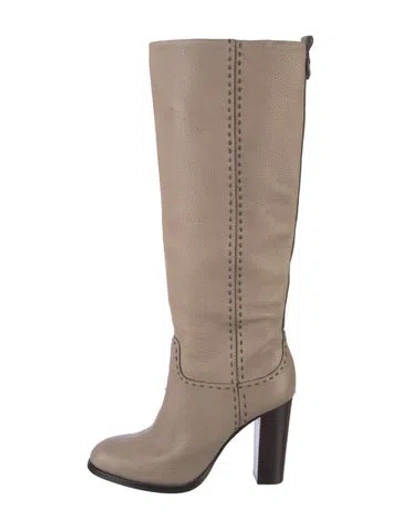 Pre-owned Tory Burch Leather Boots In Neutral