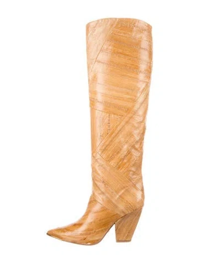 Pre-owned Tory Burch Leather Boots In Neutral