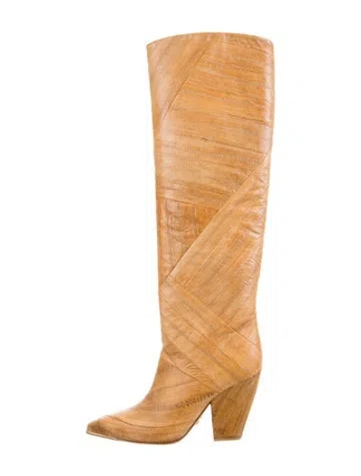 Pre-owned Tory Burch Leather Boots In Neutrals