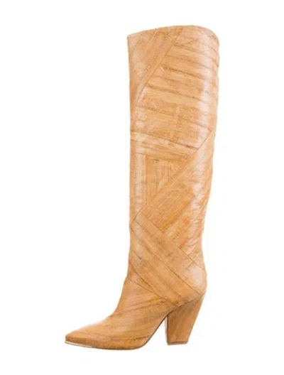 Pre-owned Tory Burch Leather Boots In Neutrals