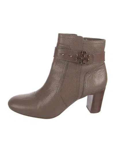 Pre-owned Tory Burch Leather Boots In Neutrals