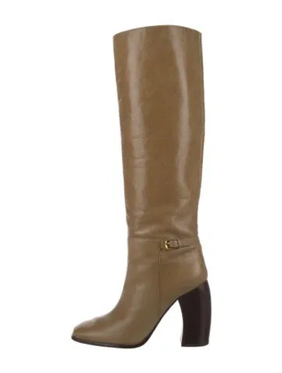 Pre-owned Tory Burch Leather Boots In Neutrals