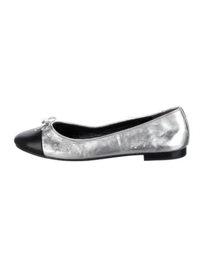 Pre-owned Tory Burch Leather Bow Accents Ballet Flats