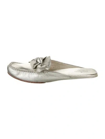 Pre-owned Tory Burch Leather Bow Accents Mules