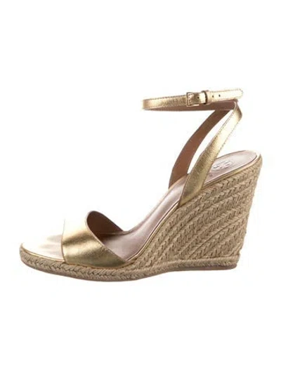 Pre-owned Tory Burch Leather Braided Accents Espadrilles