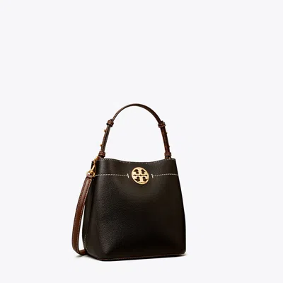 Tory Burch Leather Bucket Bag In Black