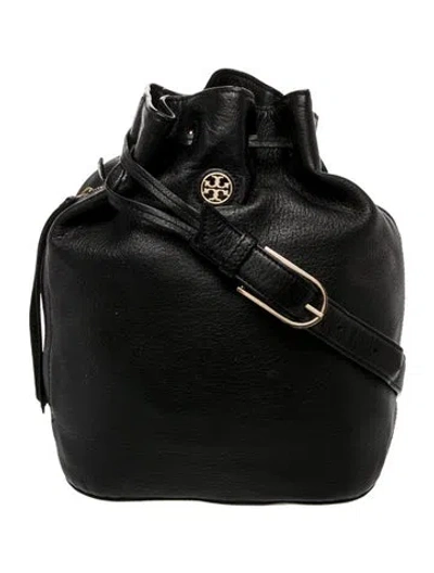 Pre-owned Tory Burch Leather Bucket Bag In Black