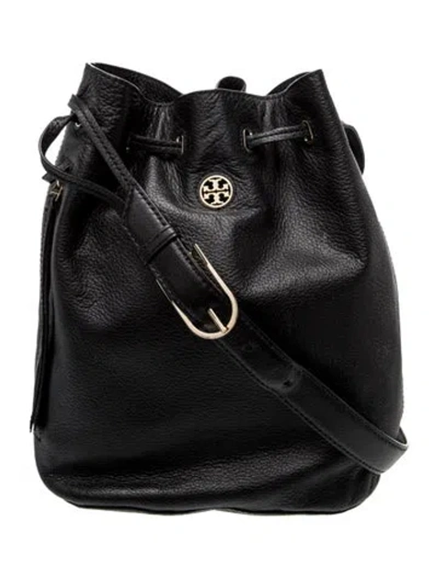 Pre-owned Tory Burch Leather Bucket Bag In Black