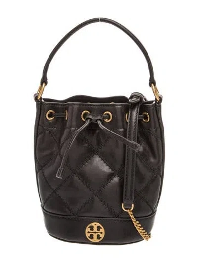 Pre-owned Tory Burch Leather Bucket Bag In Black