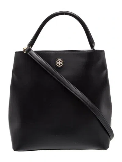Pre-owned Tory Burch Leather Bucket Bag In Black