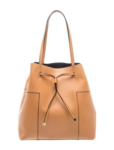 Pre-owned Tory Burch Leather Bucket Bag In Brown