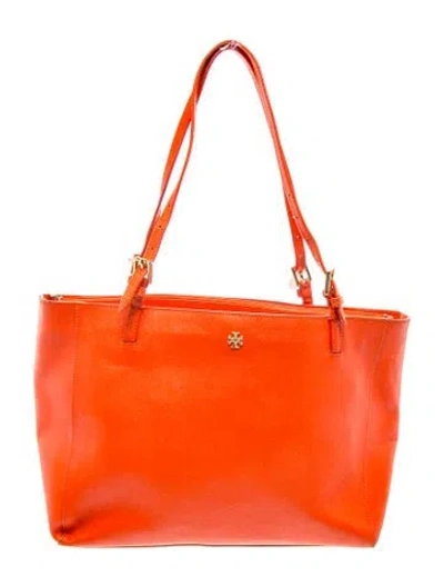 Pre-owned Tory Burch Leather Bucket Bag In Orange