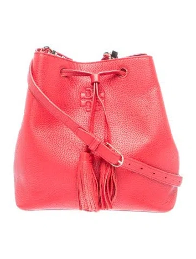 Pre-owned Tory Burch Leather Bucket Bag In Red