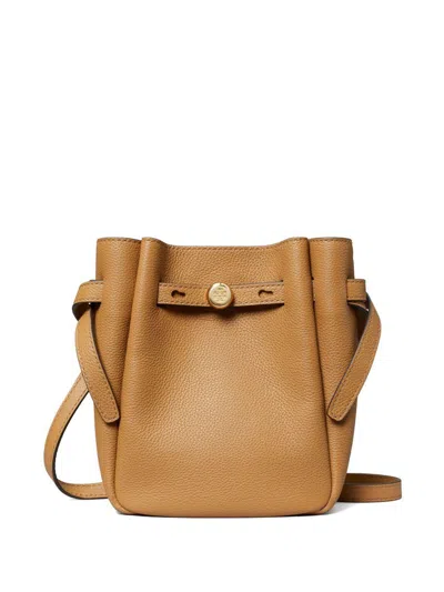 Tory Burch Leather Bucket Bag  In Brown