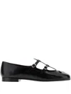Tory Burch Leather Ballerinas With Cut-out Design And Glossy Finish In Black