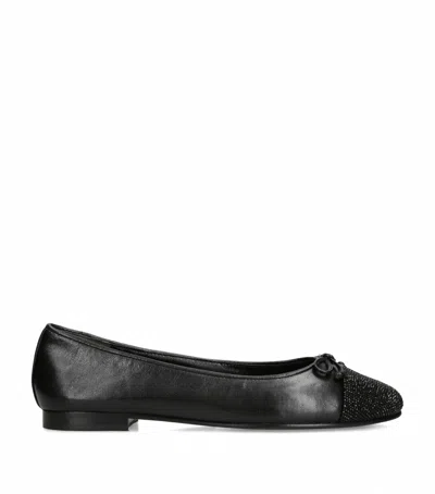 TORY BURCH LEATHER CAP-TOE BALLET FLATS