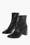 Tory Burch Leather Cap-toe Booties With Inner Zip In Black
