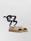 Tory Burch White Espadrilles With Metallic Logo On The Front And Ankle Strap In Leather Woman